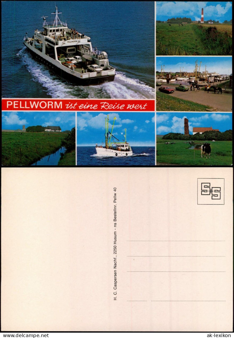 Ansichtskarte Amt Pellworm MB: Fähre Schiff Stadt 1982 - Sonstige & Ohne Zuordnung