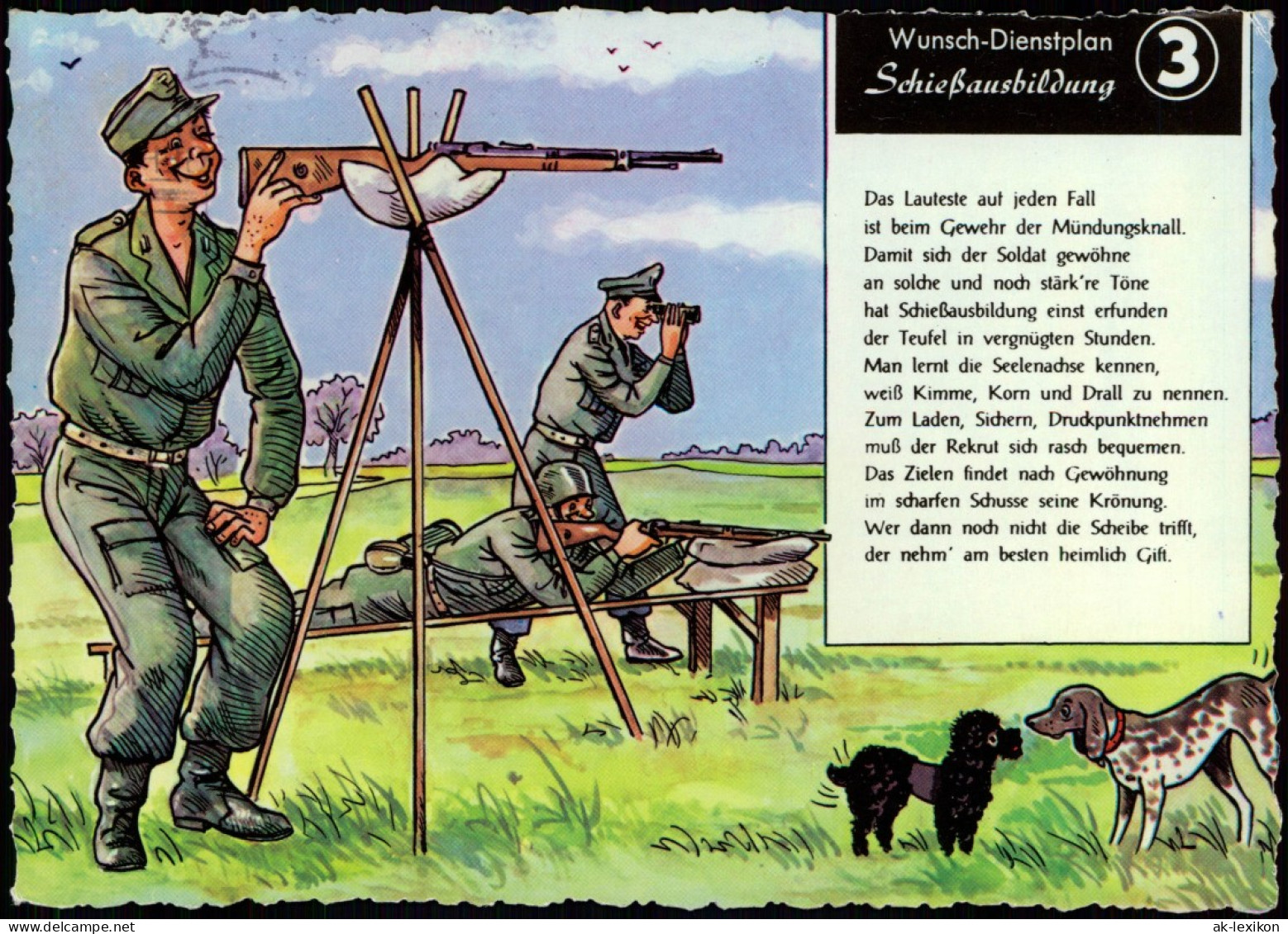 Ansichtskarte  Bundeswehr Scherzkarte Wunsch Dienstplan Schießübung 1969 - Ohne Zuordnung