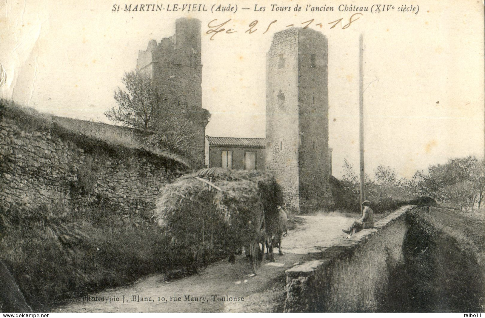 11 - St Martin Le Vieil - Les Tours De L'ancien Château - Charrette De Foin - Other & Unclassified
