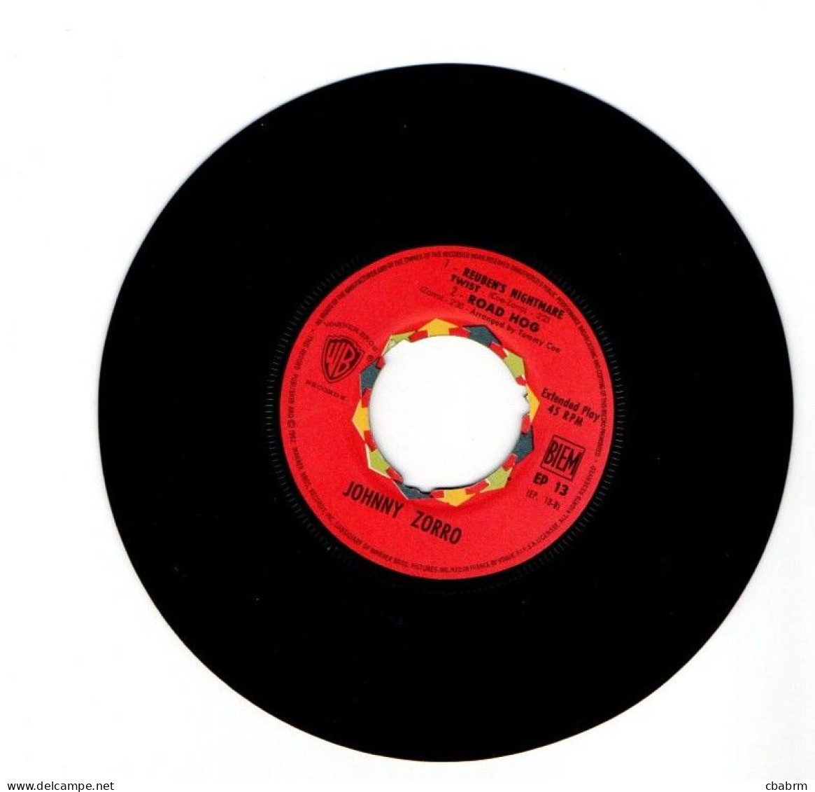 EP 45 TOURS JOHNNY ZORRO COESVILLE TWIST 1961 FRANCE WARNER BROS EP 13 - 7" - Rock