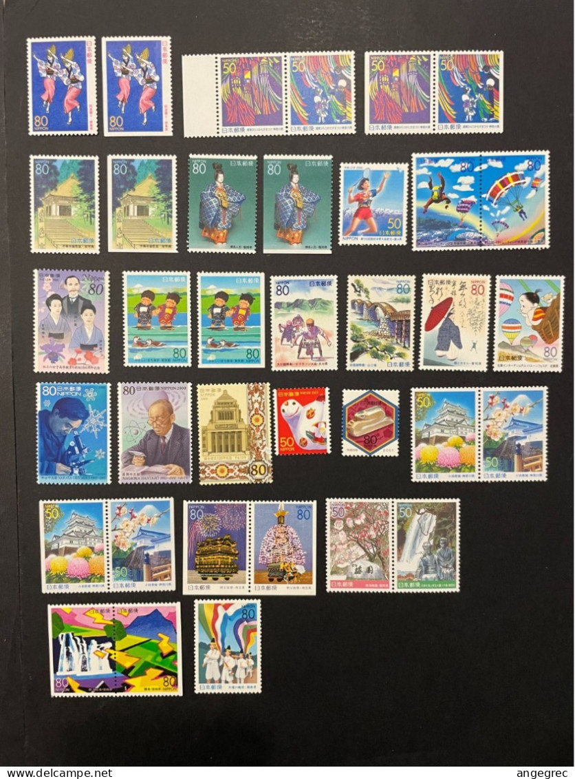 Timbre Japon 2000 Lot De 72 Timbre Et 2 Bloc Feuillet Neuf ** - Collections, Lots & Series