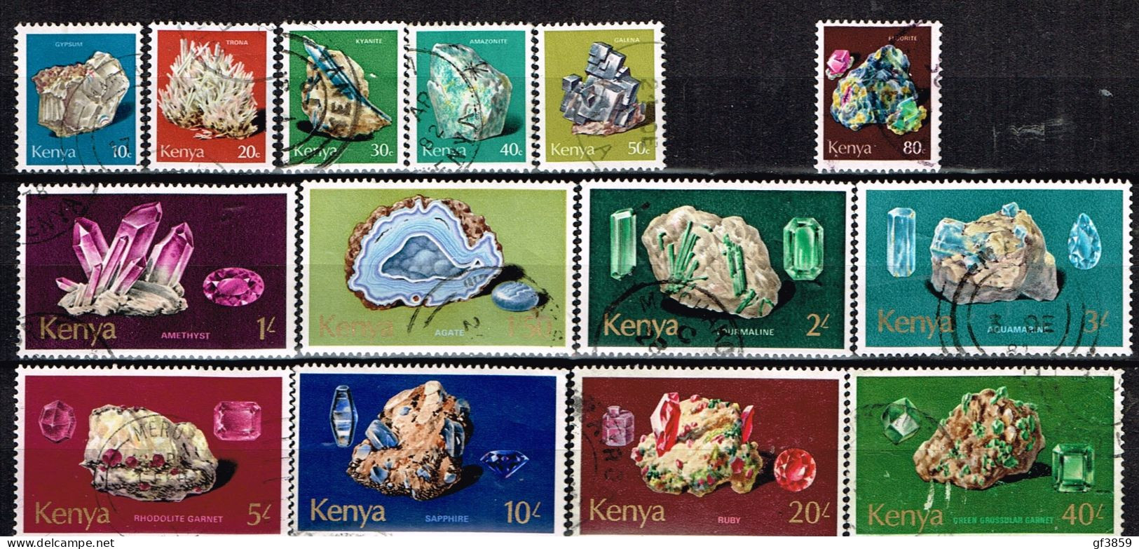 KENYA / Oblitérés/Used / 1977 - Série Courante / Minéraux  (Série Presque Complète -1) - Kenya (1963-...)