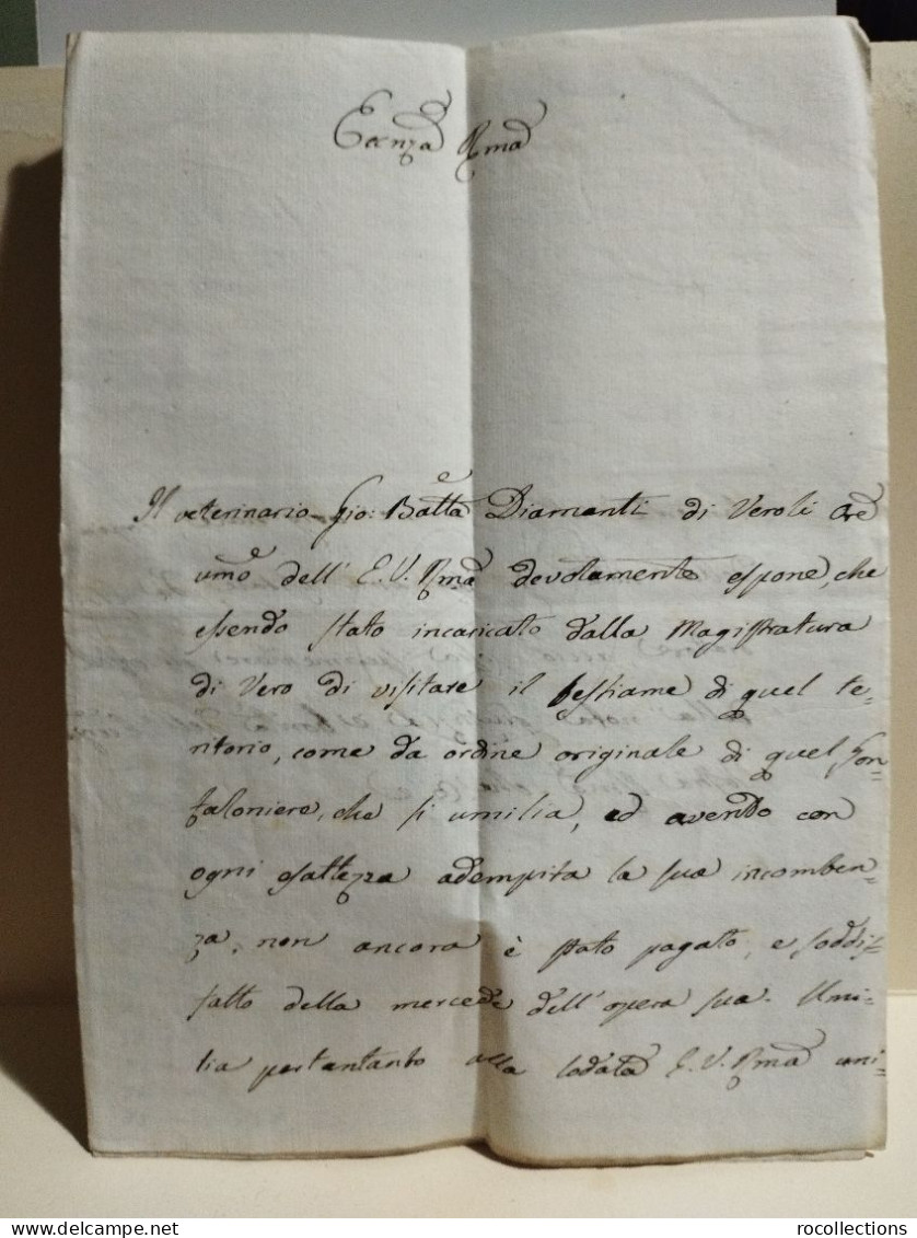 Italy Old Letter. Italia Lettera Veterinario Di Veroli A Savelli-Frosinone. Elenco Bestiame. - Unclassified