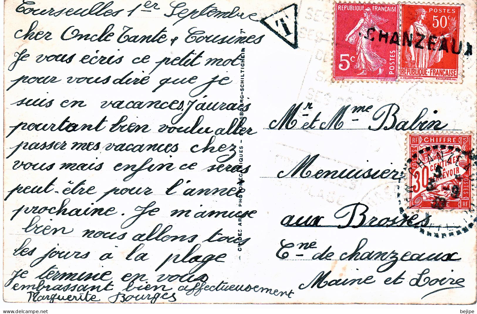 14 COURSEULLES Vue Sur La Jetée (timbre Taxe) 2 Scans - Courseulles-sur-Mer