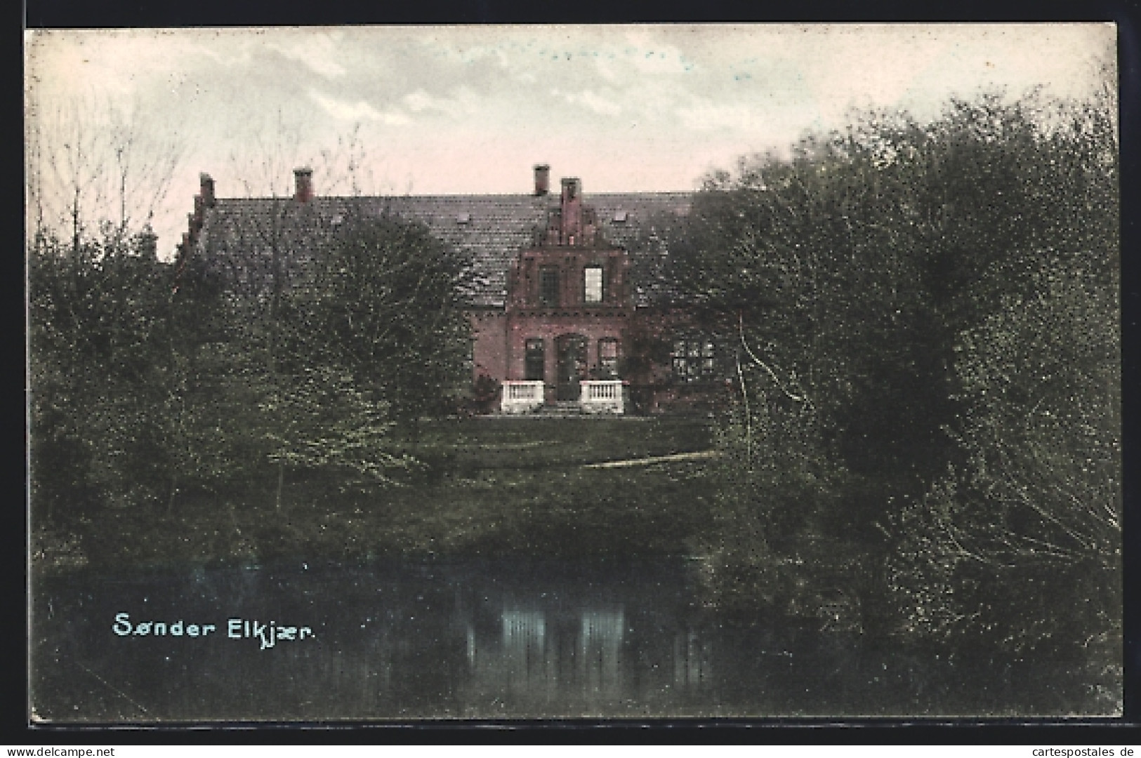 AK Sonder Elkjaer, Uferpartie Mit Blick Zum Gutshaus  - Denmark