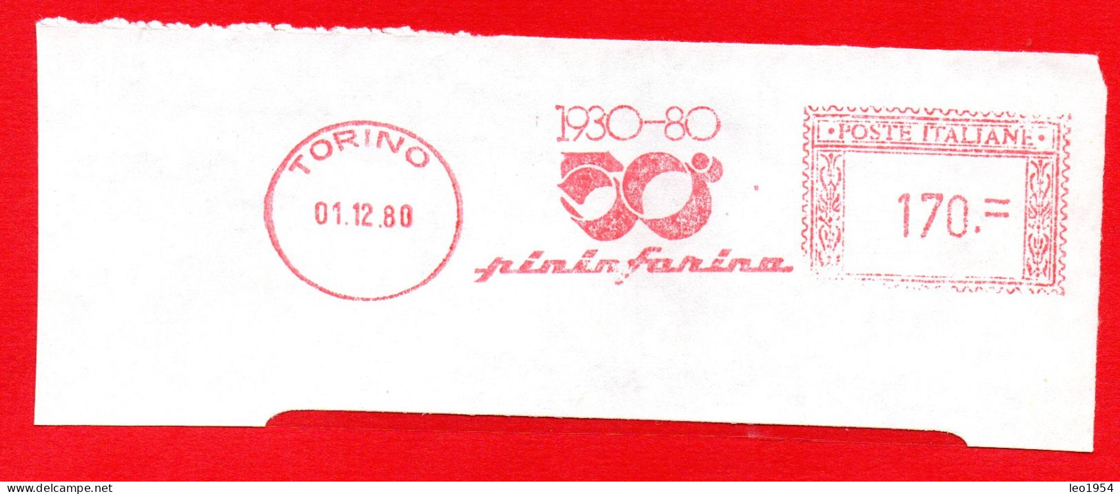 1980 - 50° CARROZZERIA AUTO PININFARINA - AFFRANCATURA MECCANICA - EMA - METER - FREISTEMPEL - Cars