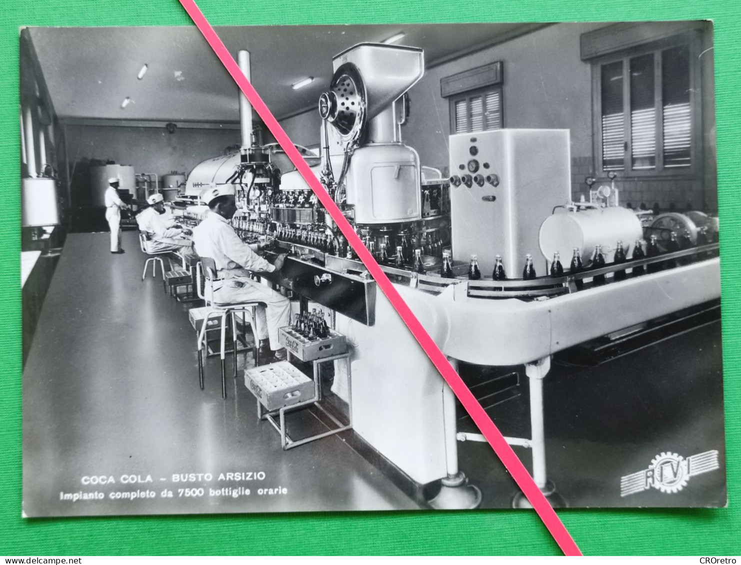 COCA COLA - BUSTO ARSIZIO, Factory Industrial Lines, Photo Postcard 1950's (DCP01) - Advertising