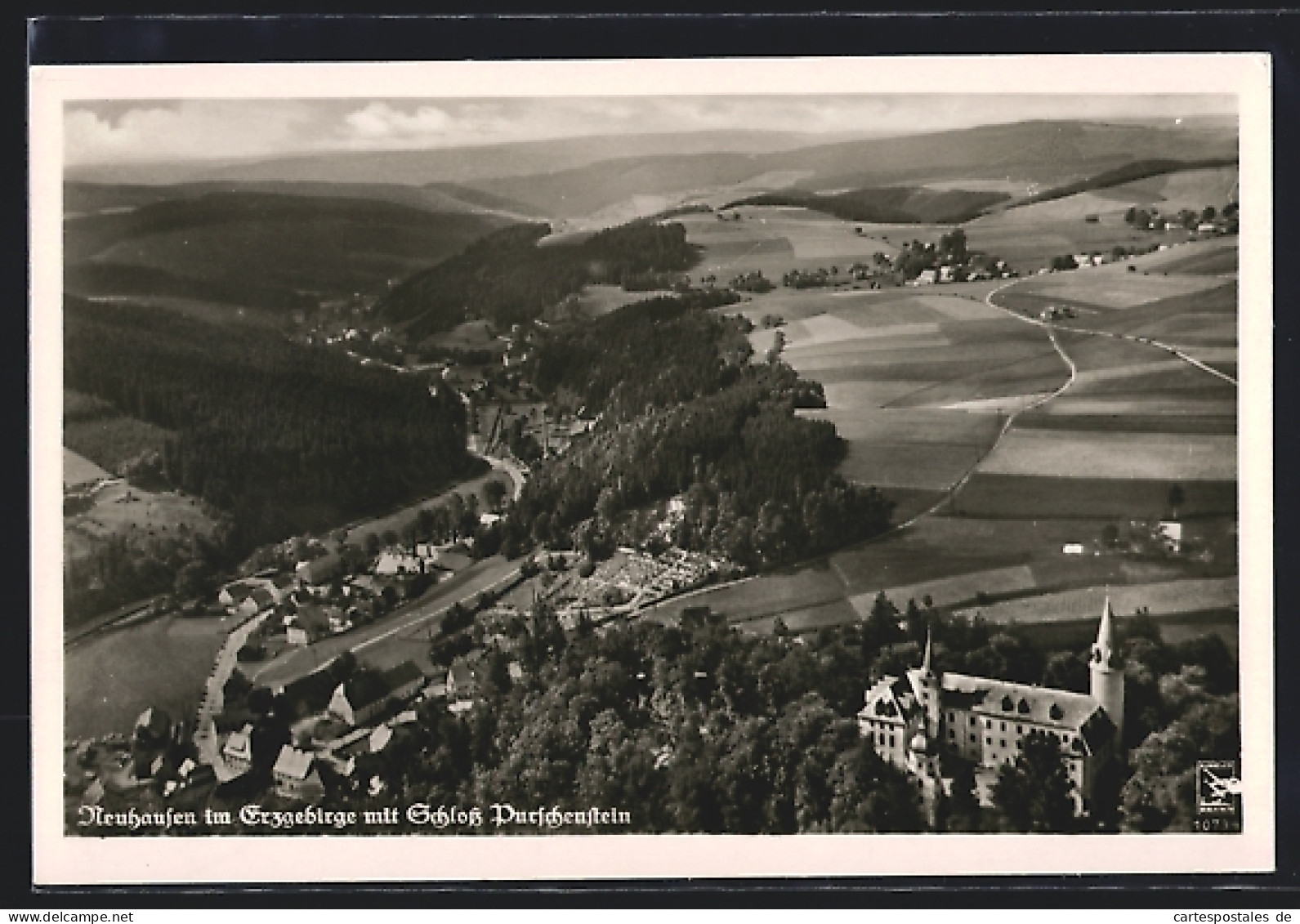 AK Neuhausen / Erzgeb., Totalansicht Mit Schloss Purschenstein  - Neuhausen (Erzgeb.)