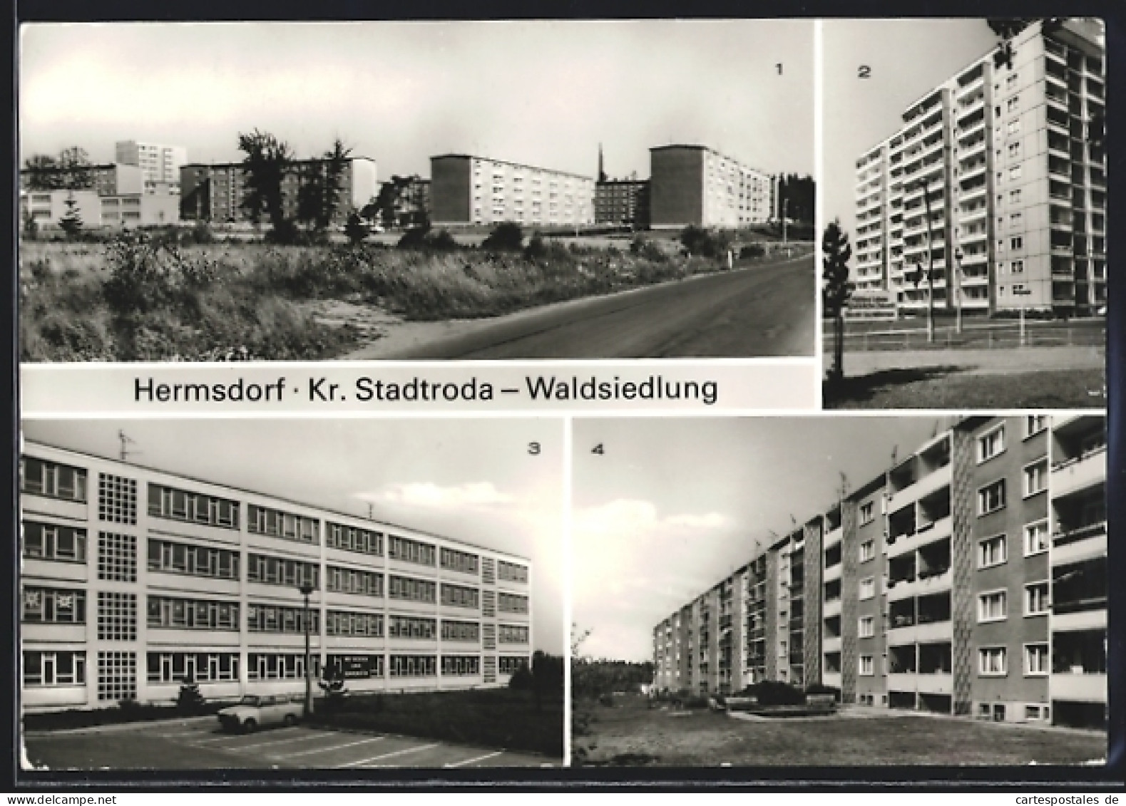 AK Hermsdorf /Kr. Stadtroda, Waldsiedlung, Hochhaus In Der Hermann-Danz-Strasse, Polytechnische Oberschule  - Stadtroda