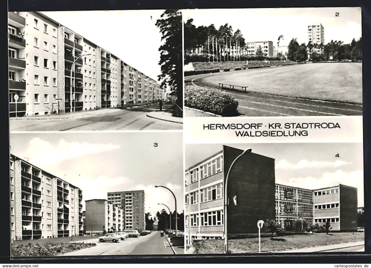 AK Hermsdorf /Kr. Stadtroda, Erich-Weinter-Strasse, Werner-Seelenbinder-Sportstätte, Stadtion  - Stadtroda