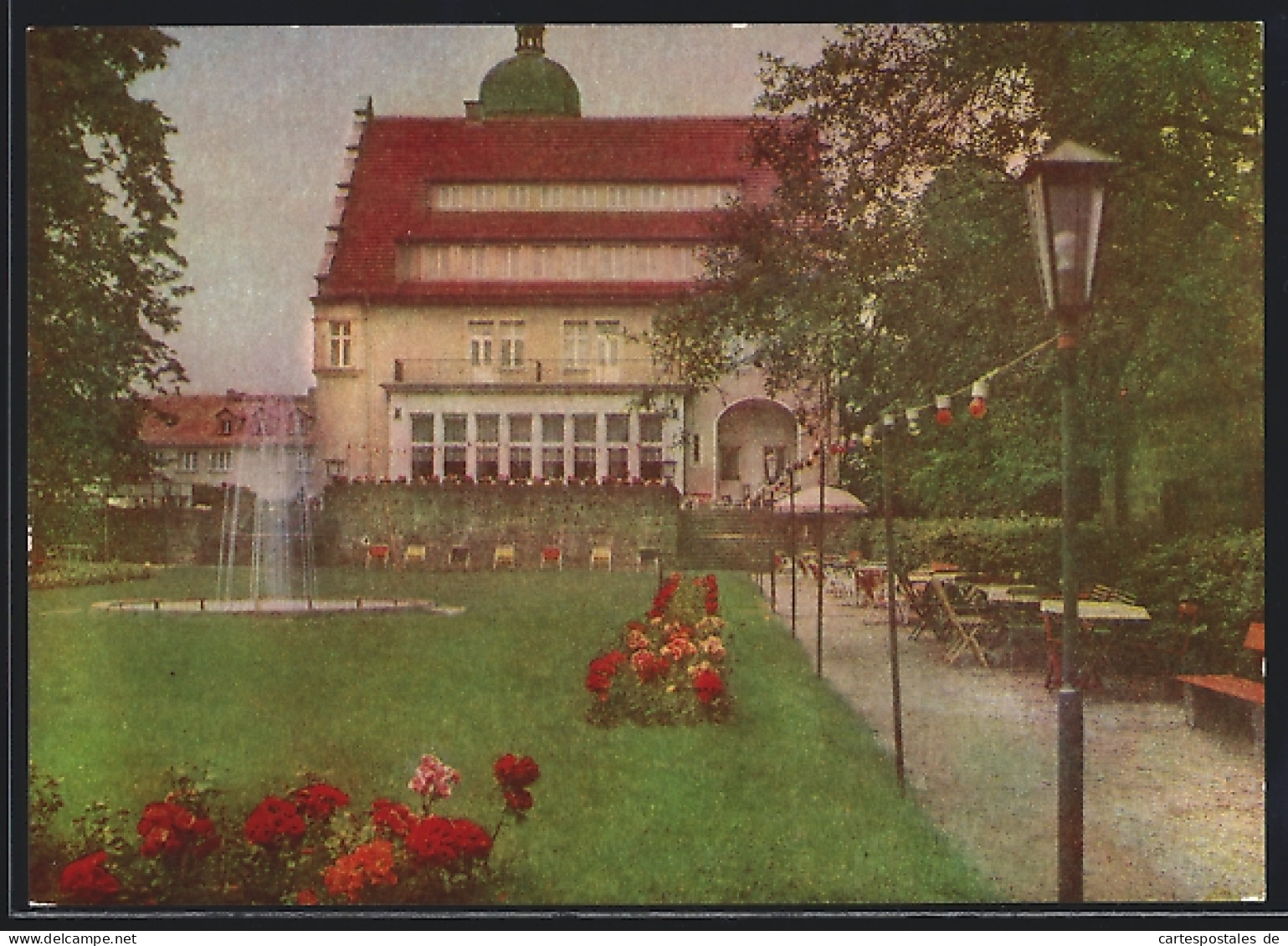 AK Helmsdorf / Sebnitz, Handwerker-Erholungsheim, Fontäne  - Sebnitz