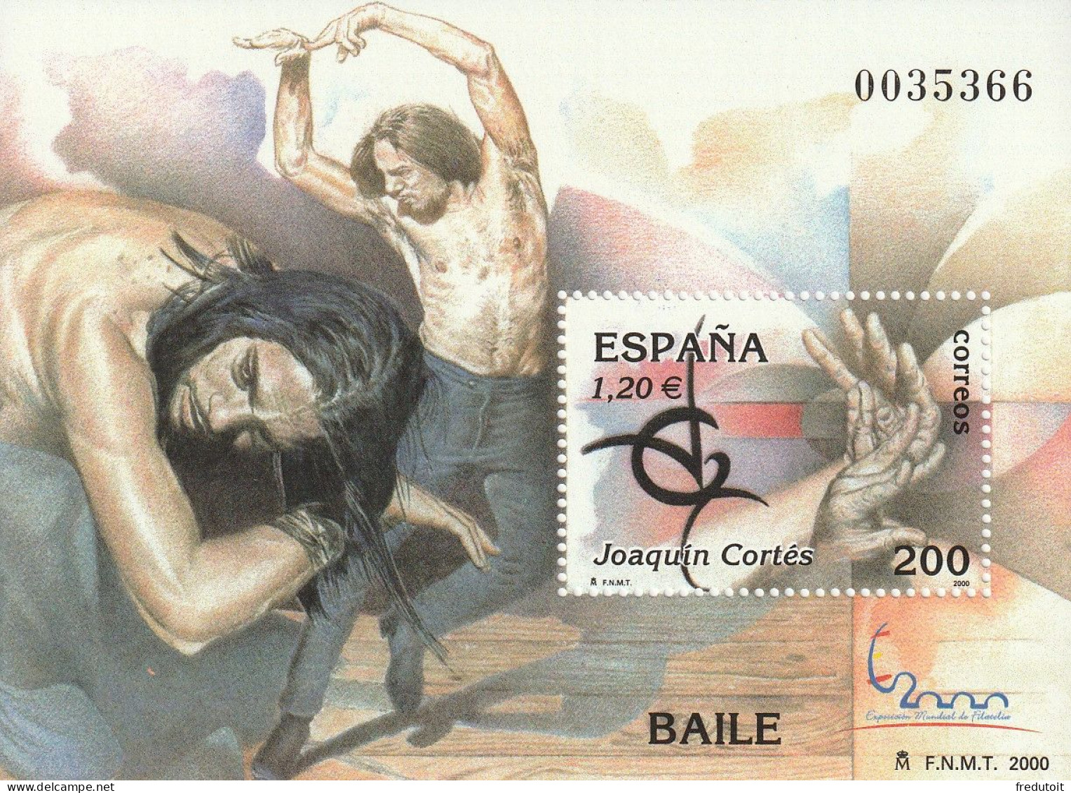 ESPAGNE - BLOC N°91 ** (2000) Joaquin Cortés - Blokken & Velletjes