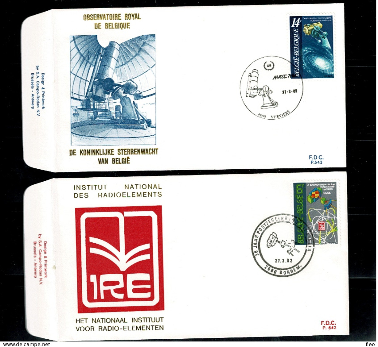 1982 2036-2037 FDC's  : " Wetenschappelijke Uitgifte / Emission Scientifique " - 1981-1990