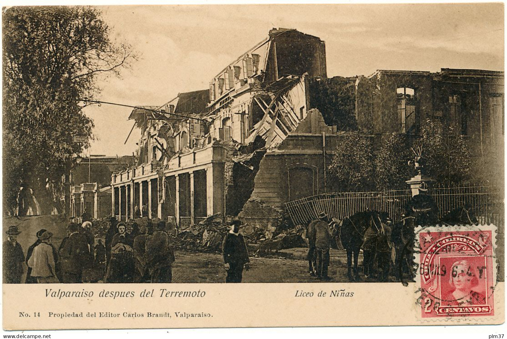 VALPARAISO  Despues Del Terremoto - Liceo De Ninas - Chile