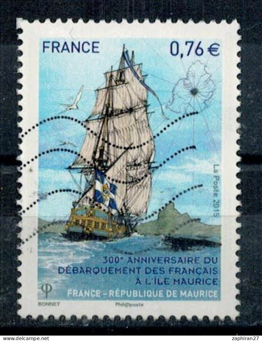 2015 N 4979 DEBARQUEMENT ILE MAURICE NAVIRE LE CHASSEUR OBLITERE #234# - Gebruikt