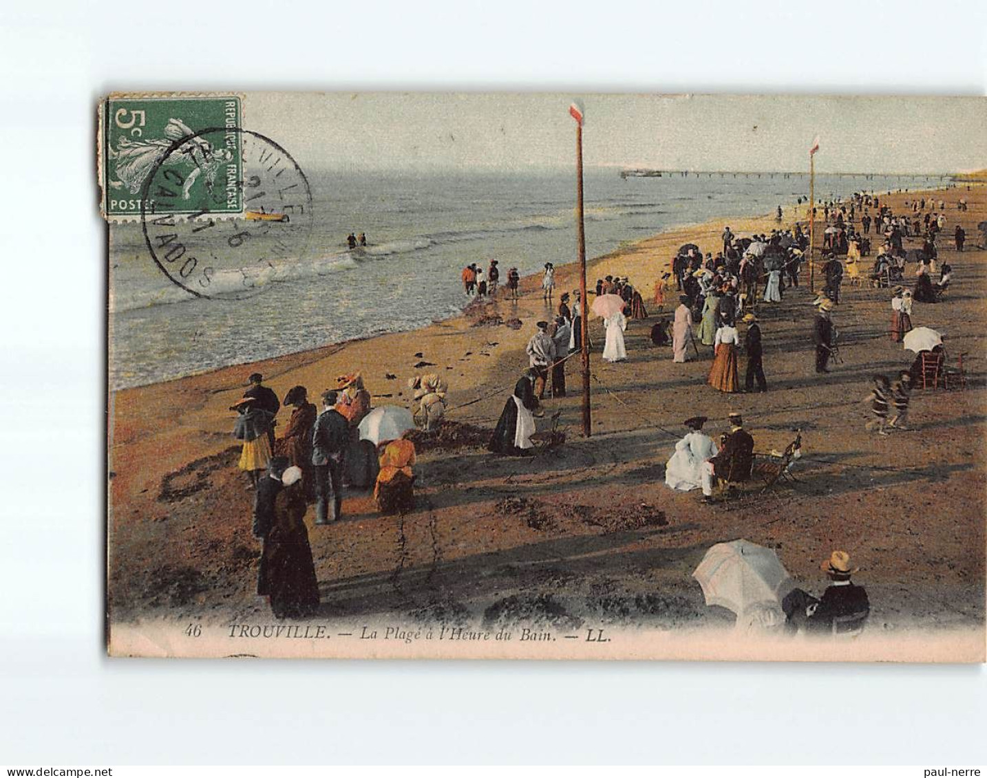 TROUVILLE : La Plage à L'heure Du Bain - état - Trouville