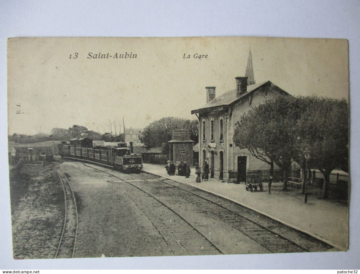 Cpa...Saint-Aubin...la Gare...animée...(locomotive..train)... - Saint Aubin