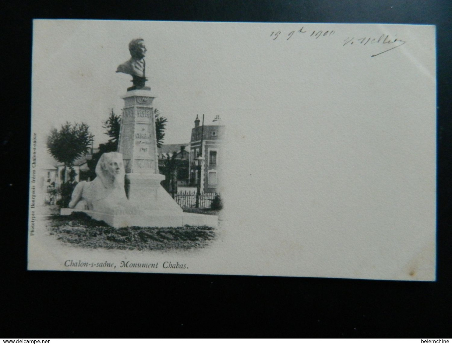 CARTE PRECURSEUR 1900                    CHALON-s-S                  MONUMENT CHABAS - Chalon Sur Saone