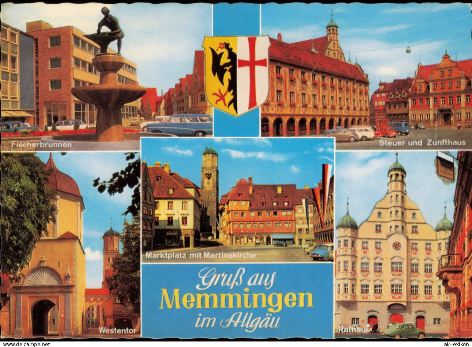 Ansichtskarte Memmingen Fischerbrunnen Westentor Steuer Und Zunfthaus 1968 - Memmingen