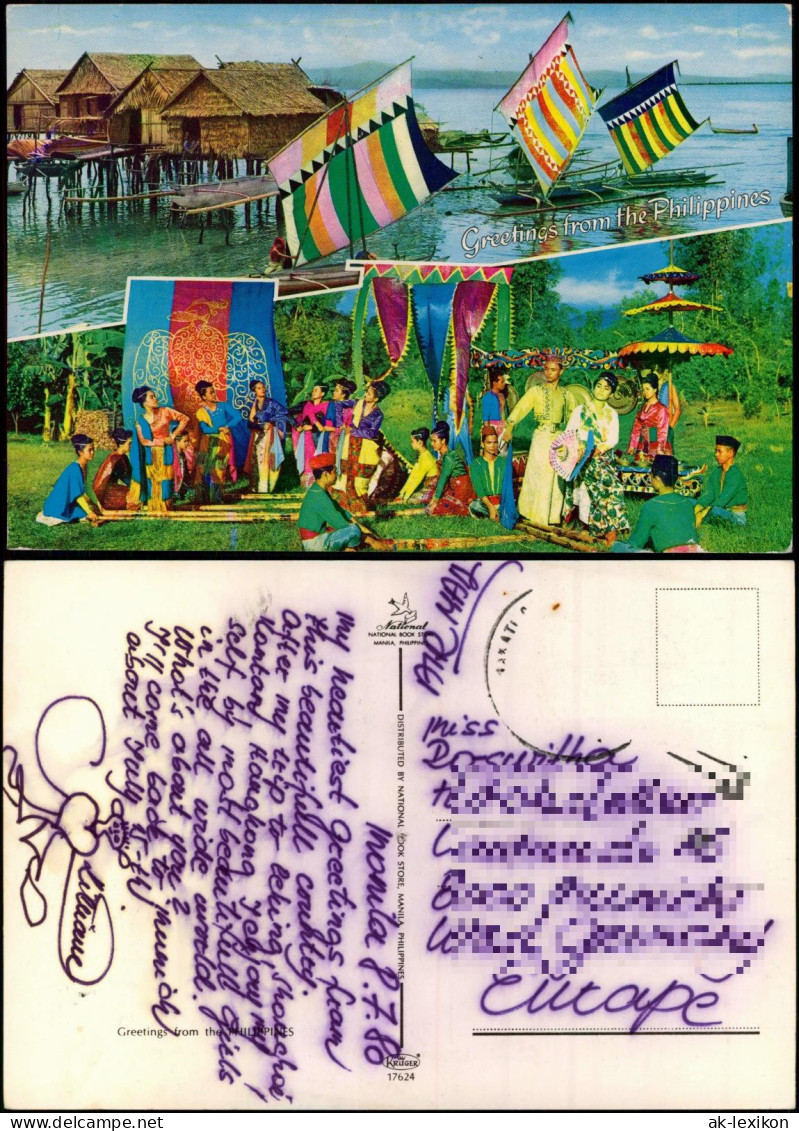 Postcard Philippines Häuser Im Meer - Native Typen 1980 - Philippinen