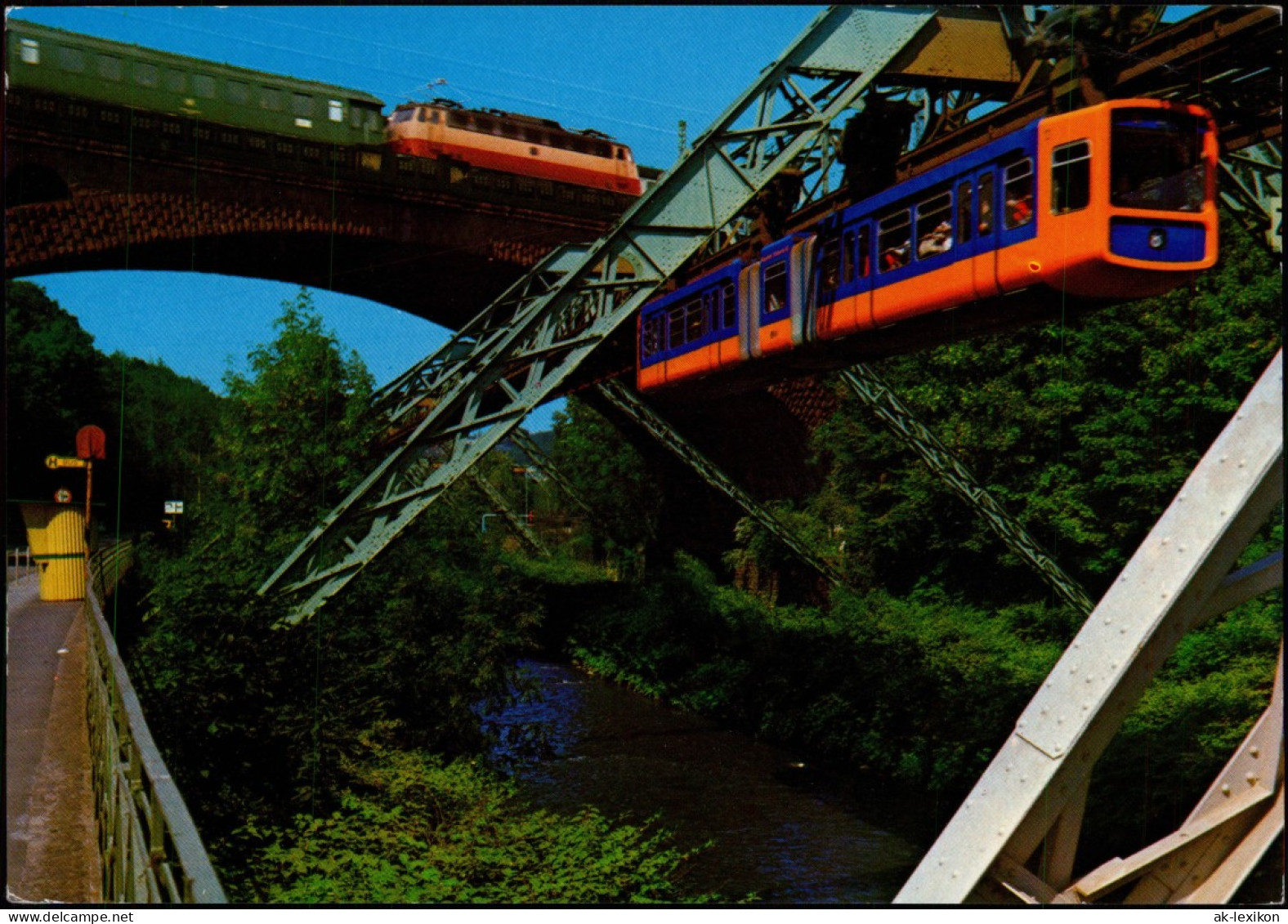 Ansichtskarte Elberfeld-Wuppertal Sonnborner-Brücke, Schwebebahn 1987 - Wuppertal