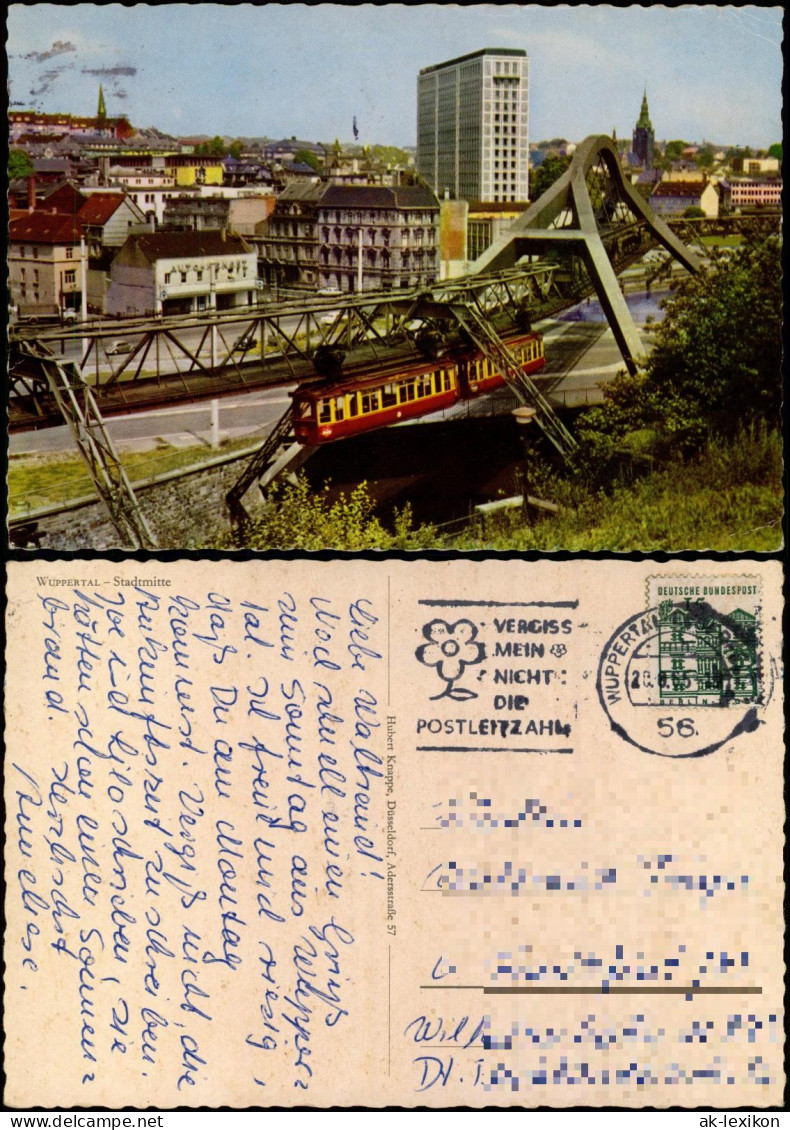 Ansichtskarte Wuppertal Stadtmitte - Schwebebahn 1965 - Wuppertal