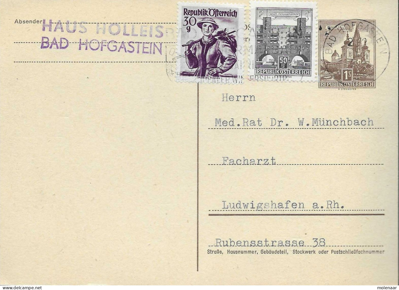 Postzegels > Europa > Oostenrijk > Postwaardestukken > Briefkaart Met Bij Frankering (17748) - Postcards