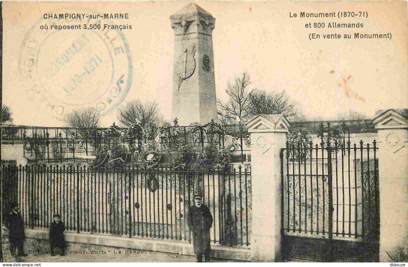 94 - Champigny Sur Marne - Monument De La Bataille De Champigny - Animée - CPA - Voir Scans Recto-Verso - Champigny Sur Marne
