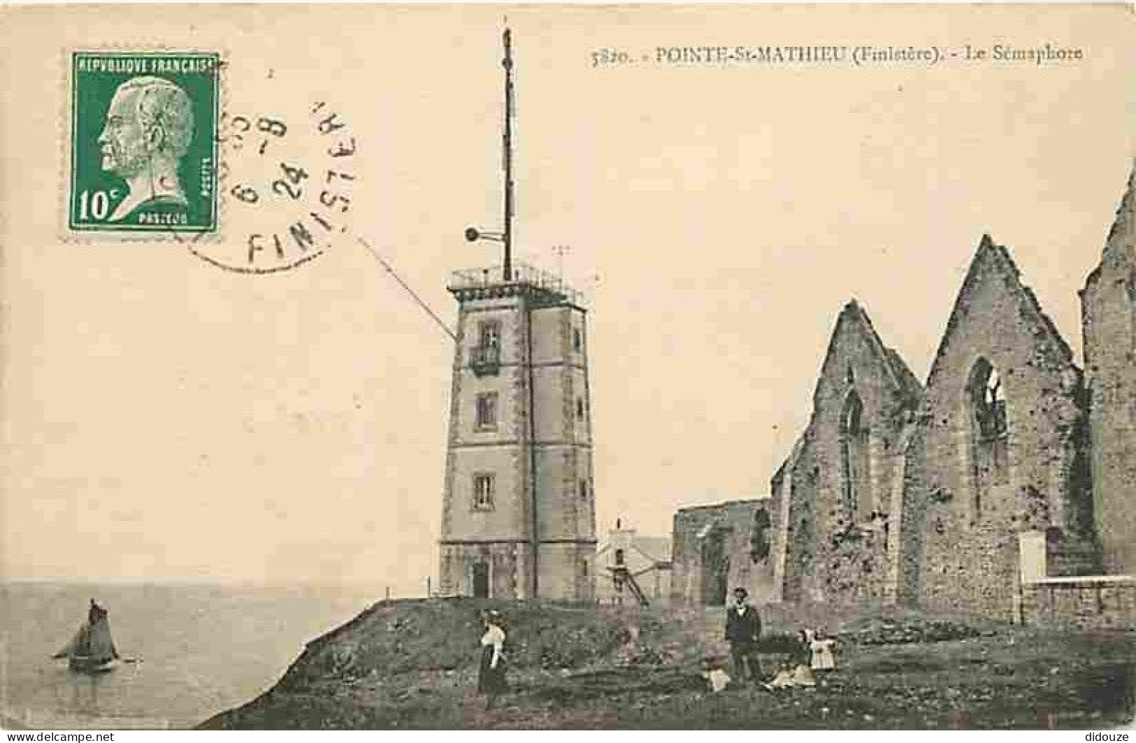 29 - Pointe Saint Mathieu - Le Sémaphore - Animée - Oblitération Ronde De 1924 - CPA - Voir Scans Recto-Verso - Other & Unclassified