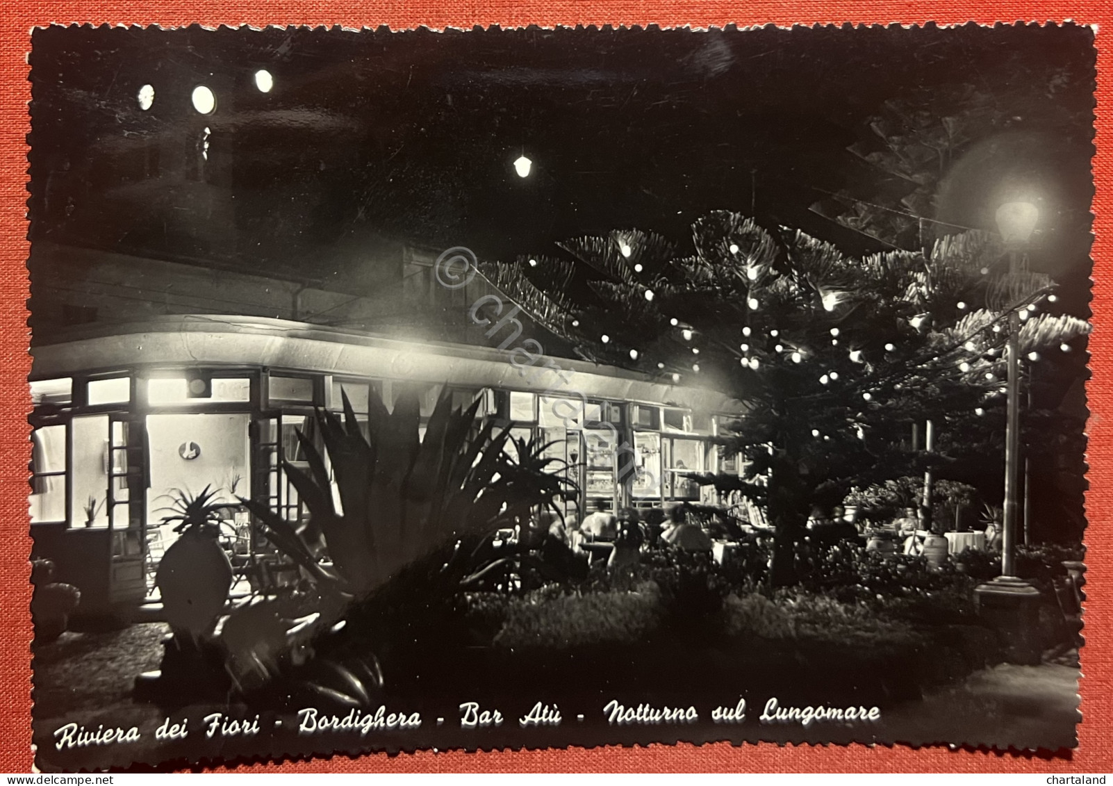 Cartolina Riviera Dei Fiori - Bordighera - Bar Atù - Notturno Sul Lungomare 1960 - Imperia