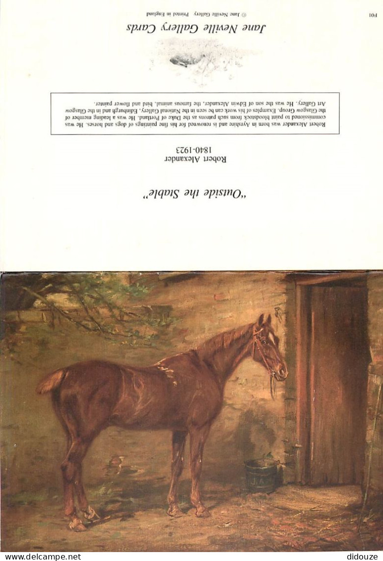 Format Spécial - 177 X 125 Mms Repliée - Animaux - Chevaux - Art Peinture - Robert Alexander - Outside The Stable - Cart - Horses
