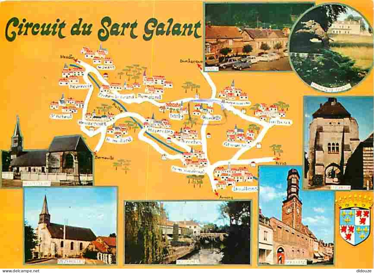 80 - Somme - Circuit Du Sart Galant - Multivues - Carte Géographique - Automobiles - Blasons - Flamme Postale - CPM - Vo - Sonstige & Ohne Zuordnung