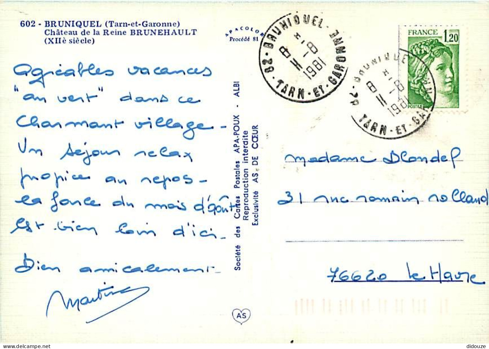 82 - Bruniquel - Château De La Reine Brunehault - CPM - Voir Scans Recto-Verso - Andere & Zonder Classificatie