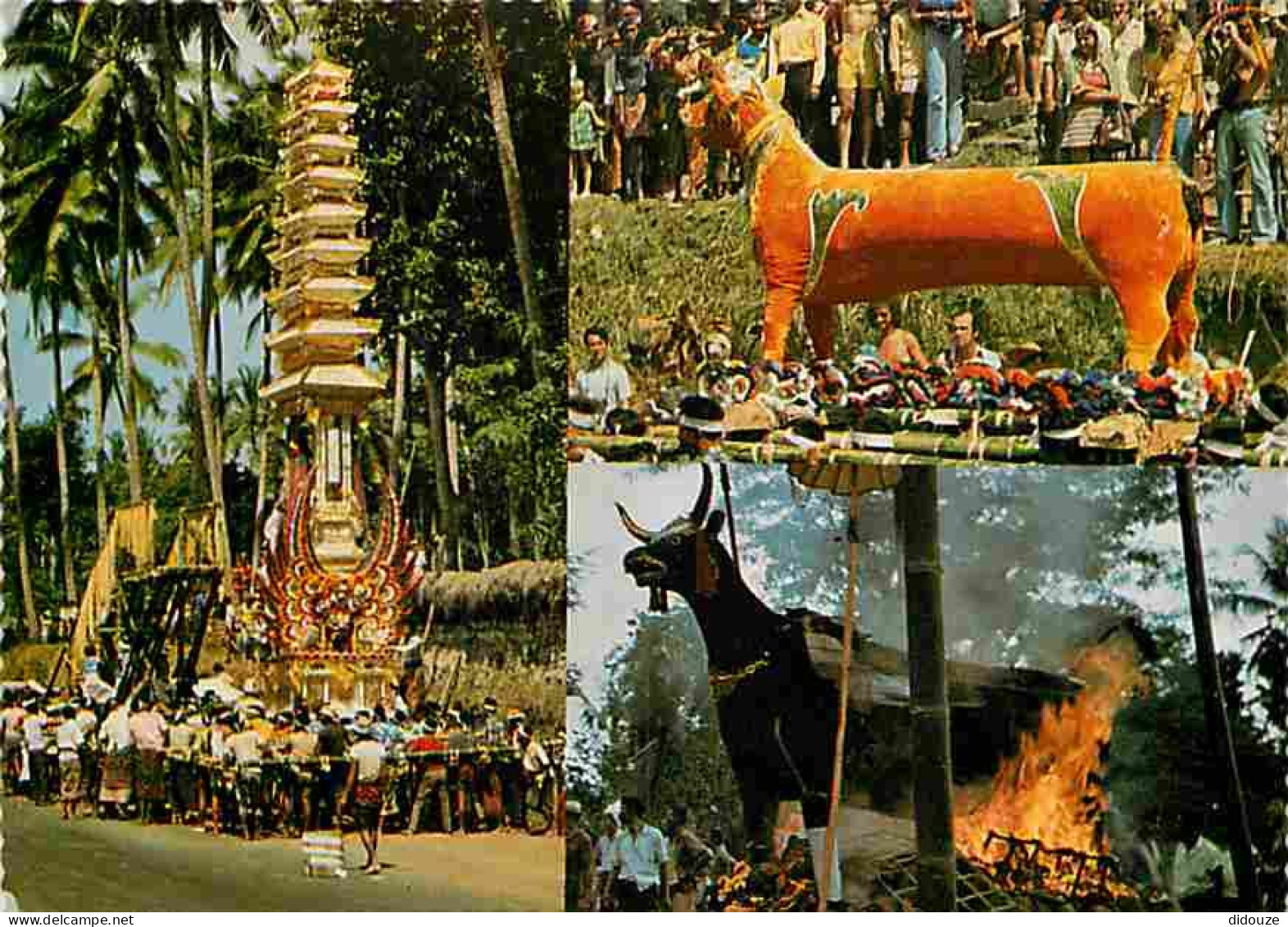 Indonésie - Bali - Cremation Is A Happy Occasion - Multivues - CPM - Voir Scans Recto-Verso - Indonésie