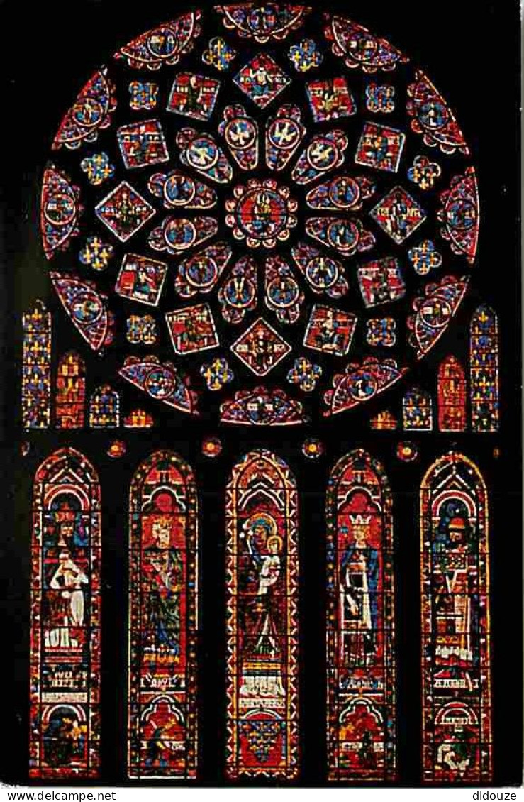Art - Vitraux Religieux - Chartres - La Cathédrale - Rose Nord - CPM - Voir Scans Recto-Verso - Paintings, Stained Glasses & Statues