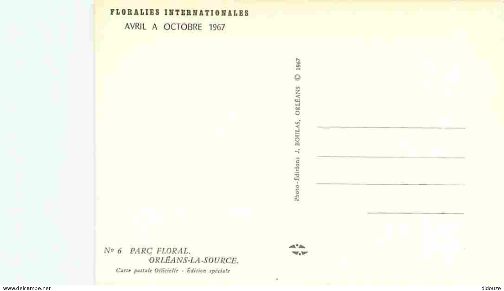 45 - Orléans - Floralies Internationales 1967 - Parc Floral De La Source - Carte No 6 - Fleurs - Carte Neuve - CPM - Voi - Orleans
