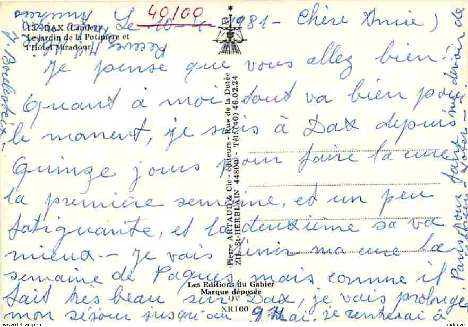 40 - Dax - Le Jardin De La Potinière Et L'Hotel Miradour - CPM - Voir Scans Recto-Verso - Dax