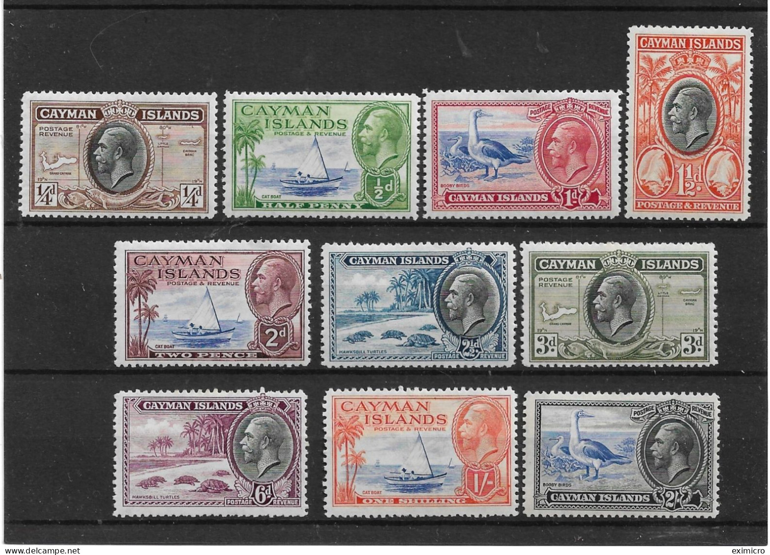 CAYMAN ISLANDS 1935 SET TO 2s SG 96/105 LIGHTLY MOUNTED MINT Cat £81 - Cayman Islands