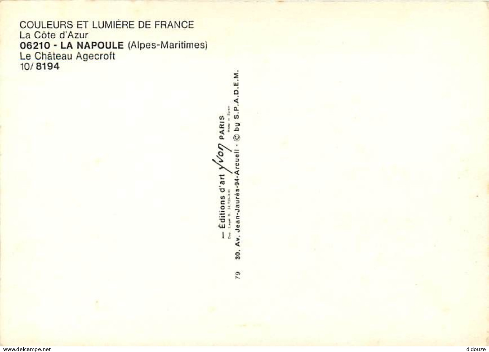 06 - Mandelieu La Napoule - Le Château Agecroft - CPM - Carte Neuve - Voir Scans Recto-Verso - Other & Unclassified