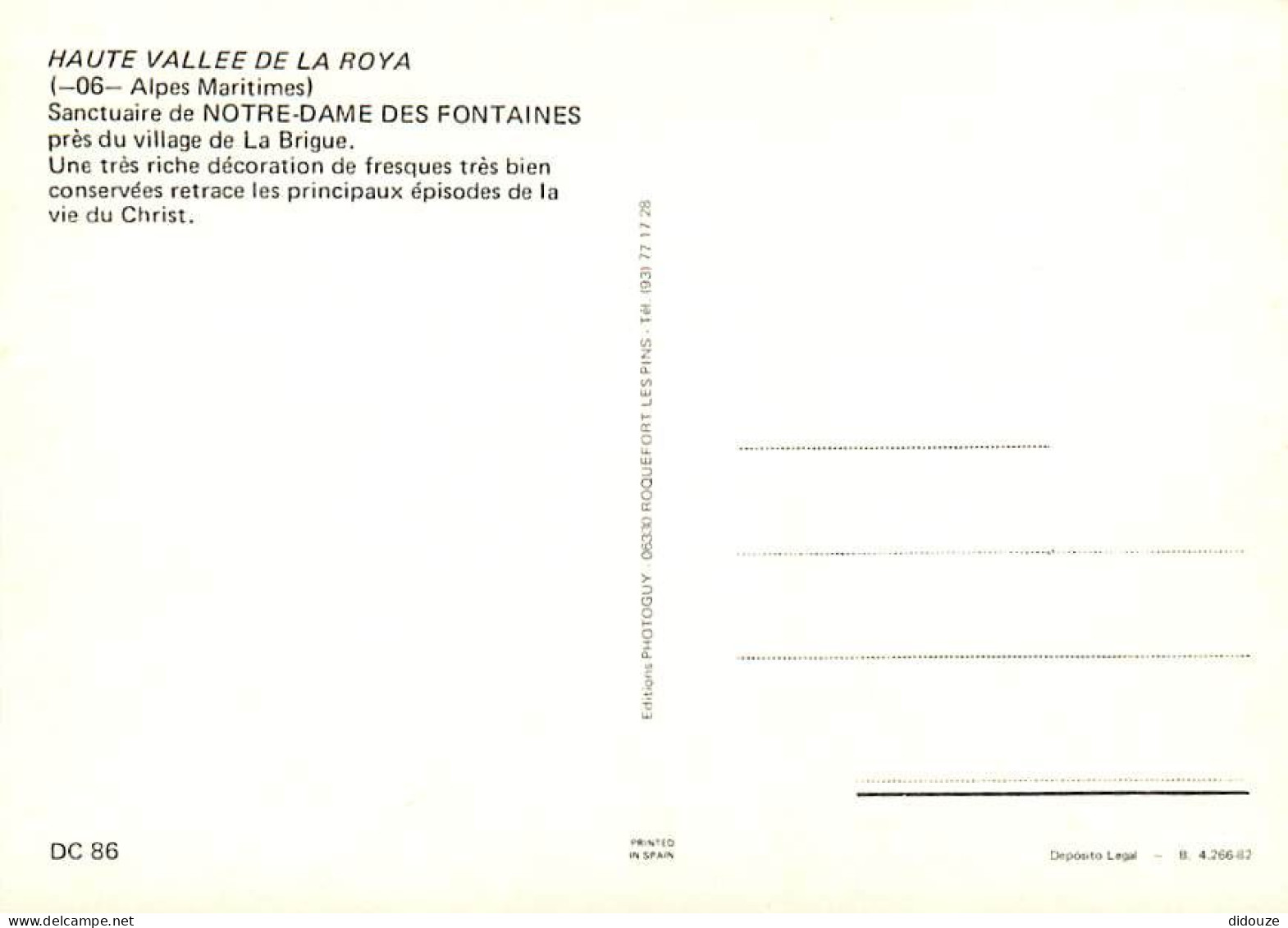 06 - Alpes Maritimes - Haute Vallée De La Roya - Sanctuaire Notre Dame Des Fontaines Près Du Village De La Brigue - Une  - Autres & Non Classés