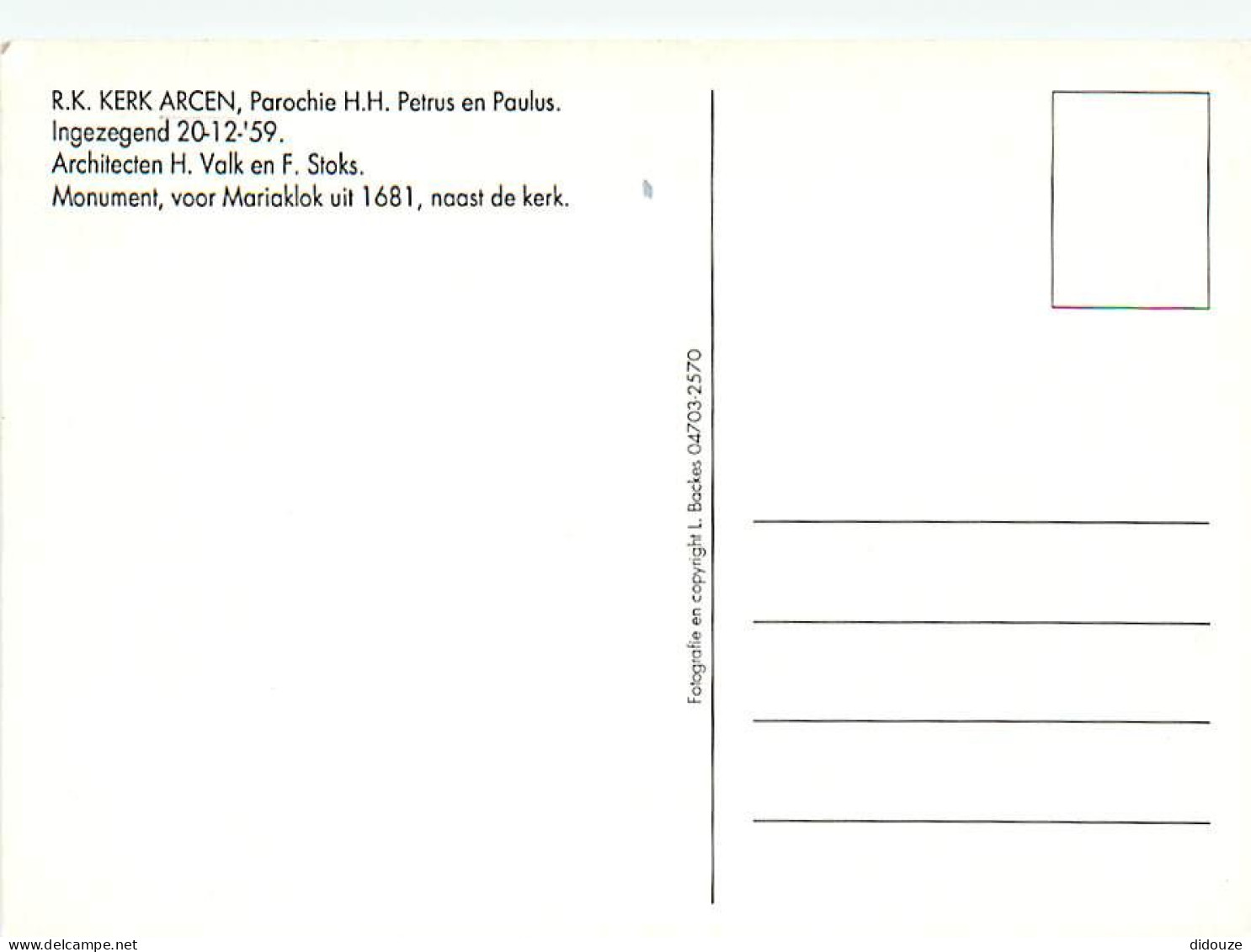 Pays-Bas - Nederland - Arcen - Eglise - Kerk - CPM - Voir Scans Recto-Verso - Andere & Zonder Classificatie