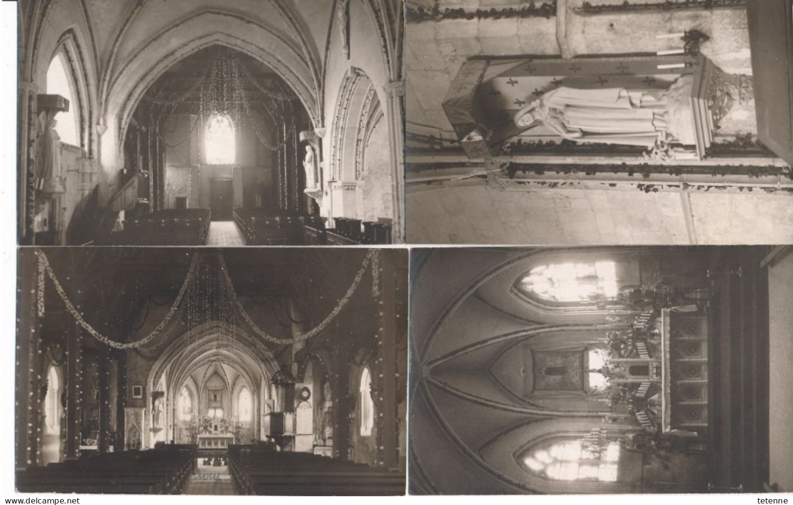 14 CROCY 4 CARTES PHOTO Intérieur De L église - Autres & Non Classés