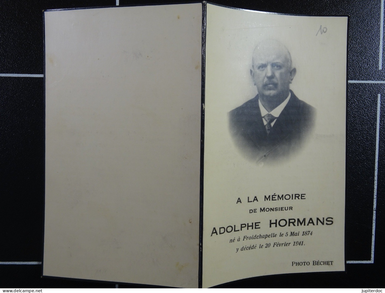 Adolphe Hormans Froidchapelle 1874  1941 (Discours Prononcé Au Nom De L'Association Musicale)  /10/ - Devotion Images