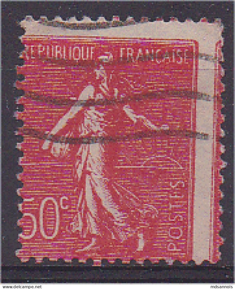 Semeuse Piquage à Cheval 1924 N° 199 50c Rouge Oblitéré (scan Recto/verso) - Gebraucht