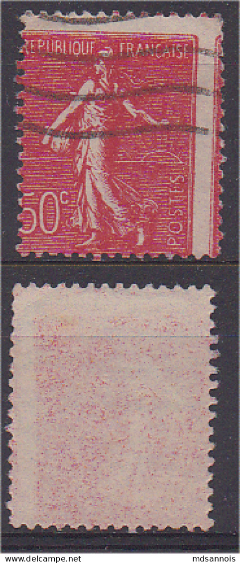 Semeuse Piquage à Cheval 1924 N° 199 50c Rouge Oblitéré (scan Recto/verso) - Gebruikt