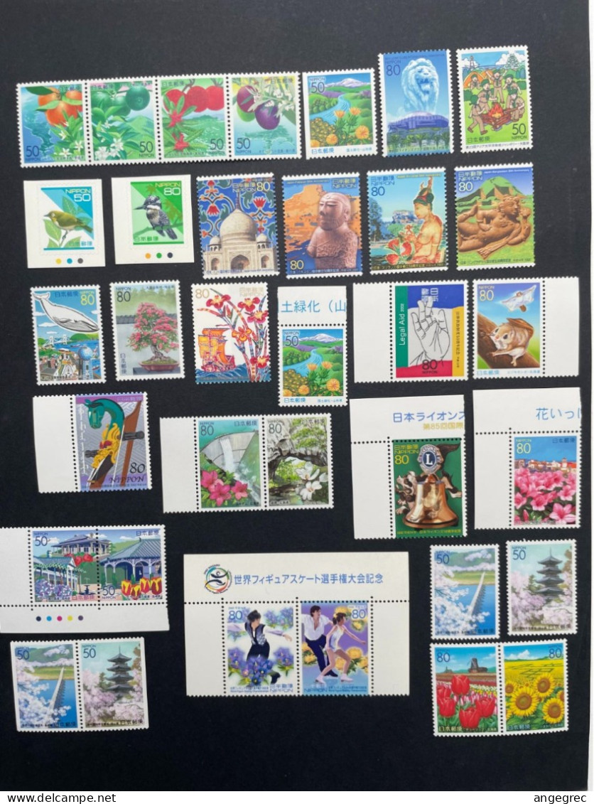 Timbre Japon 2002 Lot De 93 Timbre Et 1 Bloc Feuillet Neuf ** - Collections, Lots & Series