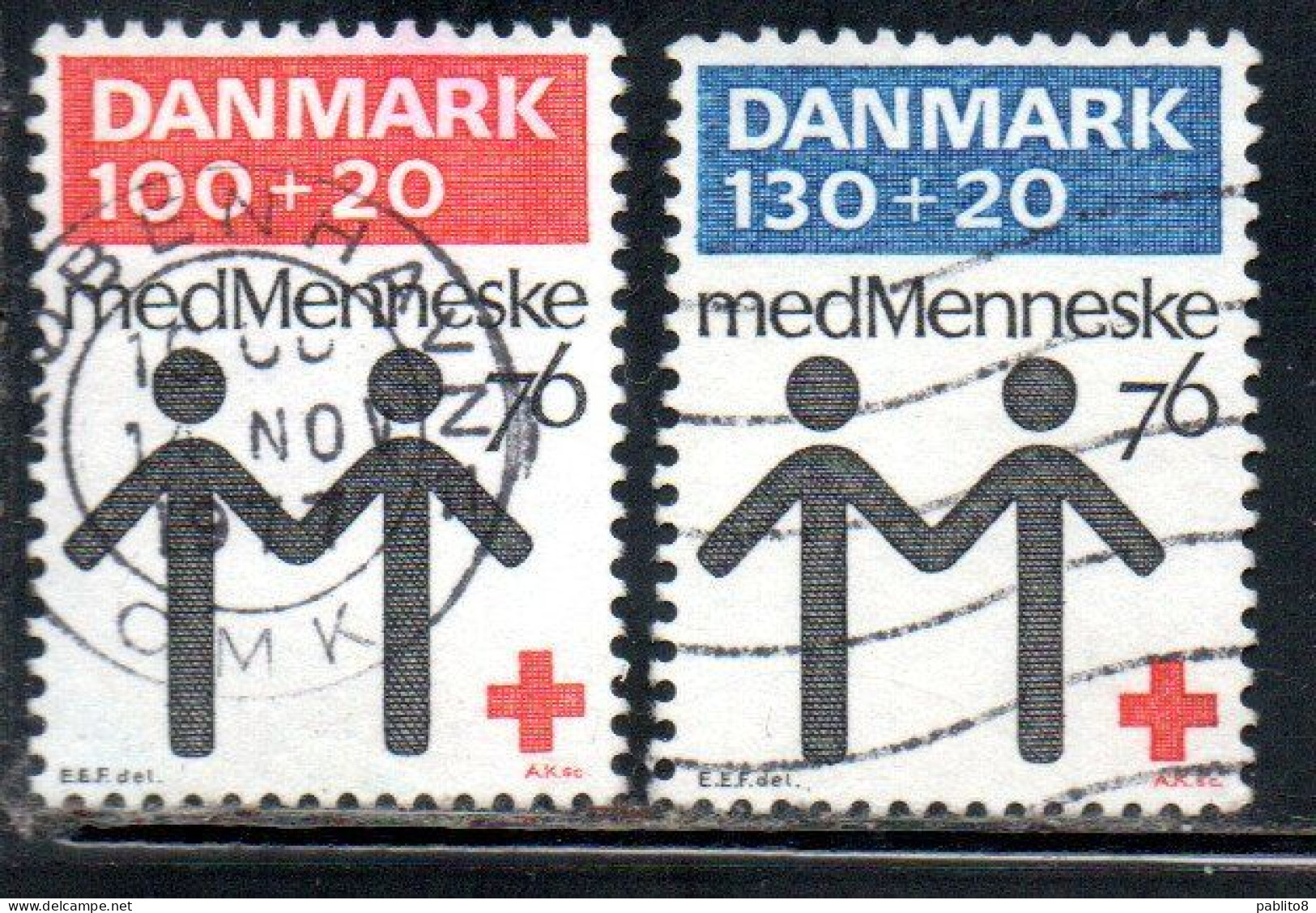 DANEMARK DANMARK DENMARK DANIMARCA 1976 CENTENARY OF DANISH RED CROSS CROCE ROSSA COMPLETE SET SERIE USED USATO OBLITERE - Used Stamps