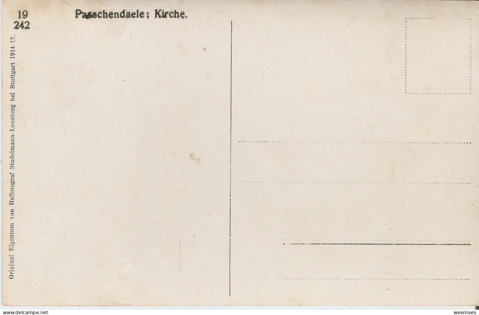 Zonnebeke Passendale Verwoeste Kerk 1914 15 - Zonnebeke