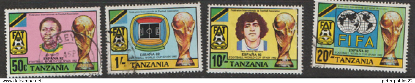 Tanzania   1982   SG 346-9  World Cup   Fine Used - Tanzania (1964-...)