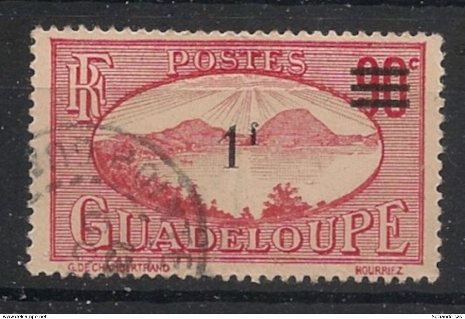 GUADELOUPE - 1943-44 - N°YT. 169 - Rade Des Saintes 1f Sur 90c - Oblitéré / Used - Gebraucht